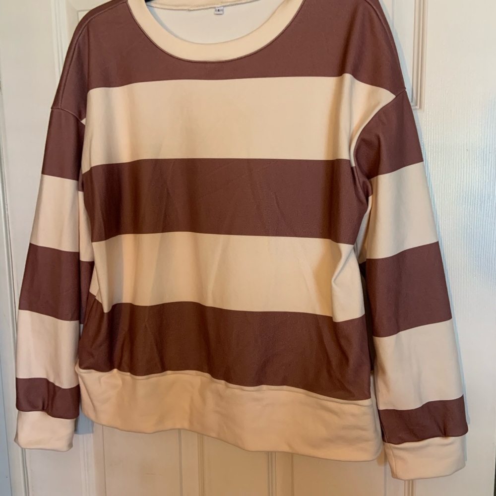Striped Brown and Cream Sweater